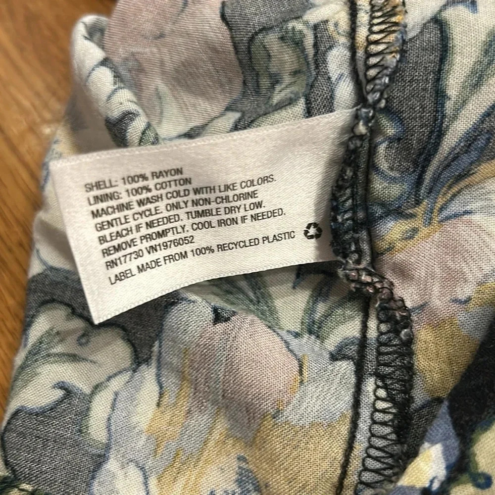 Xhilaration Floral Sleeveless Dress with Lace Up Back, Sz XS, Ruffle, Black - Picture 9 of 9